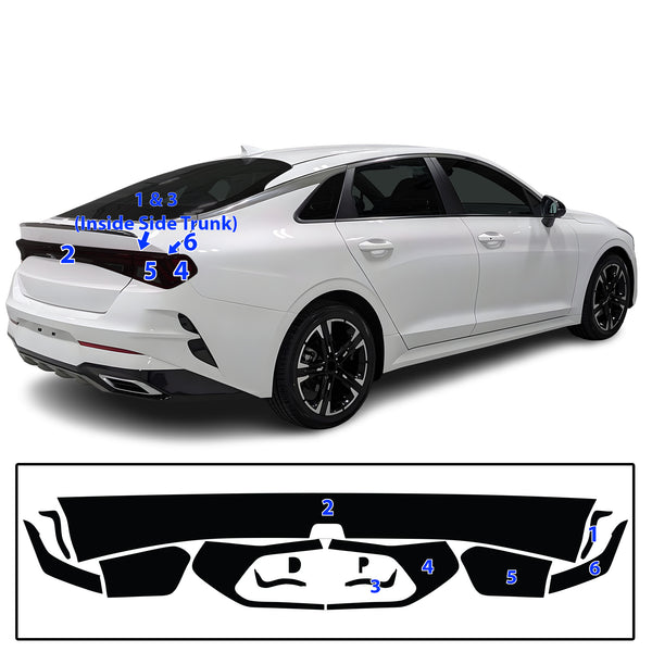 Headlight Taillight Precut Smoked PPF Tint Kit Film Overlay Fits Kia K5 2021-2024