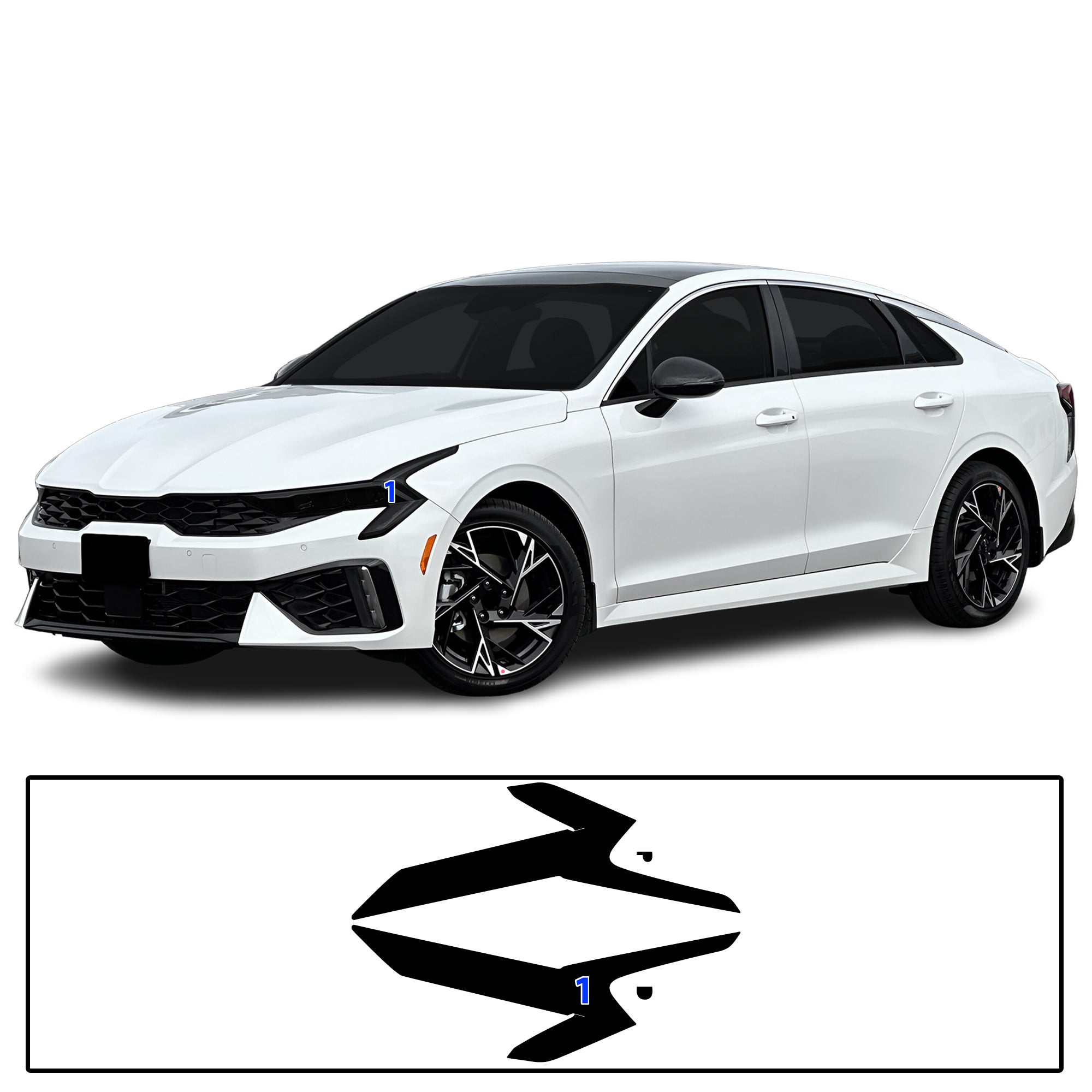 KIA K5 2025–2027 Dark Smoke Headlight & Taillight Tint Kit – Precut Vinyl Lens Overlays