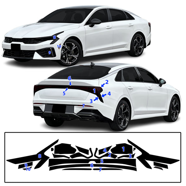 Fits KIA K5 2025-2026 Full Headlight Taillight Precut Smoked PPF Tint Kit Film Overlay