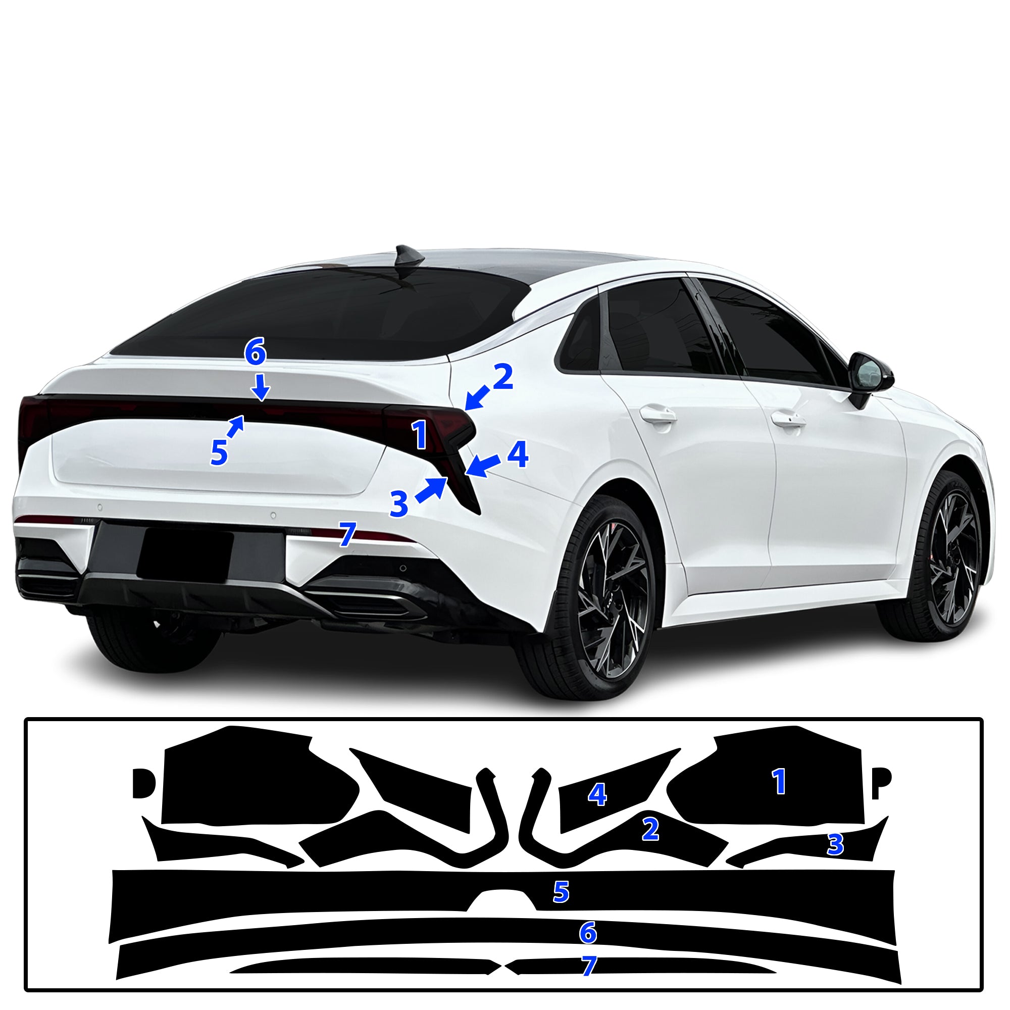 Fits KIA K5 2025-2026 Full Headlight Taillight Precut Smoked PPF Tint Kit Film Overlay