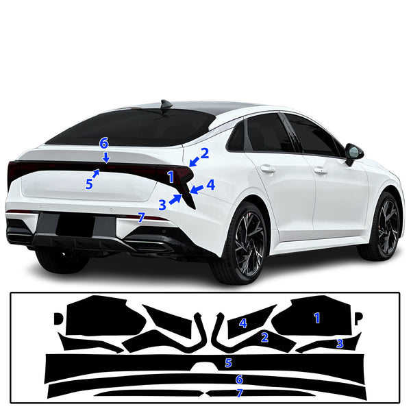 Fits KIA K5 2025-2026 Full Headlight Taillight Precut Smoked PPF Tint Kit Film Overlay