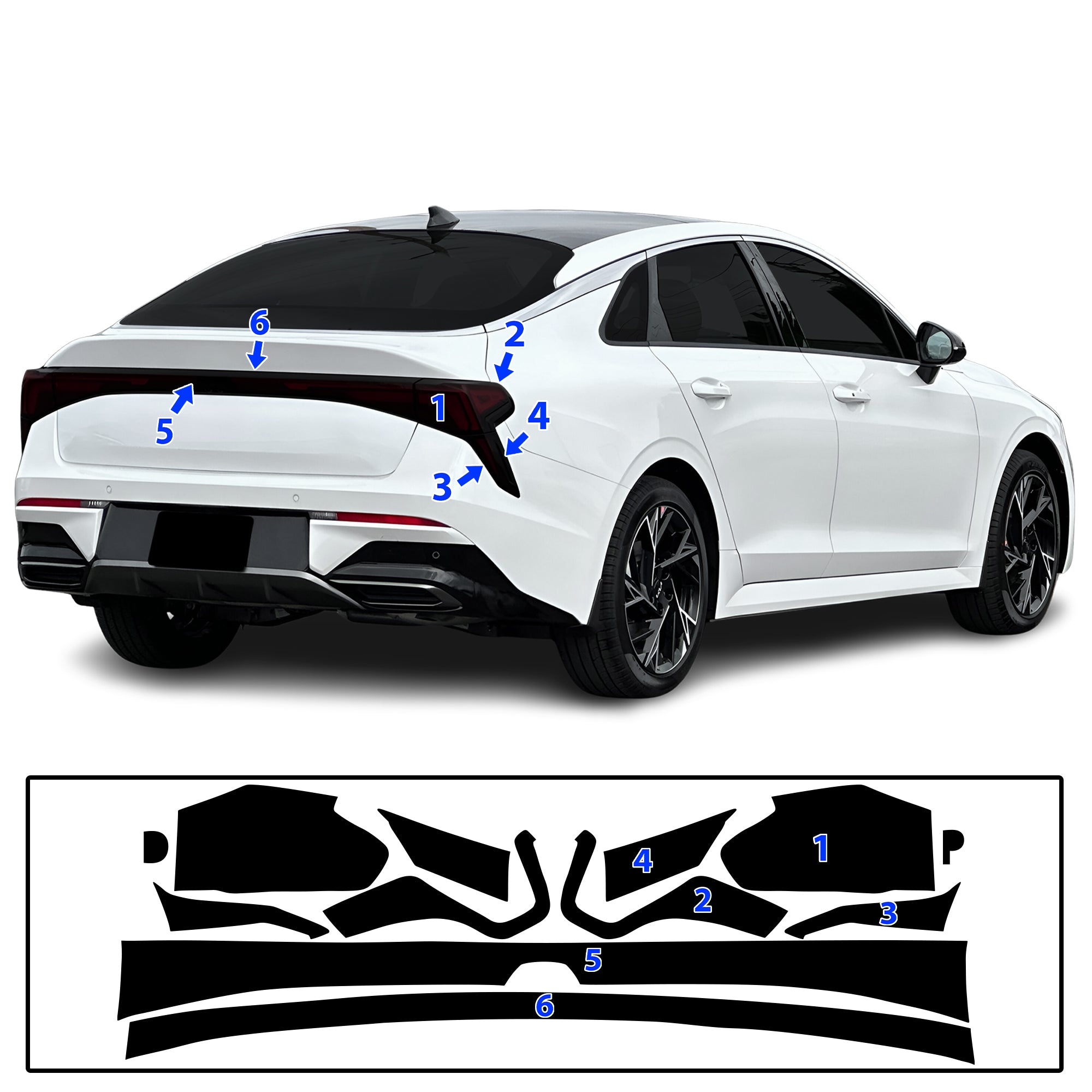 KIA K5 2025–2027 Dark Smoke Headlight & Taillight Tint Kit – Precut Vinyl Lens Overlays
