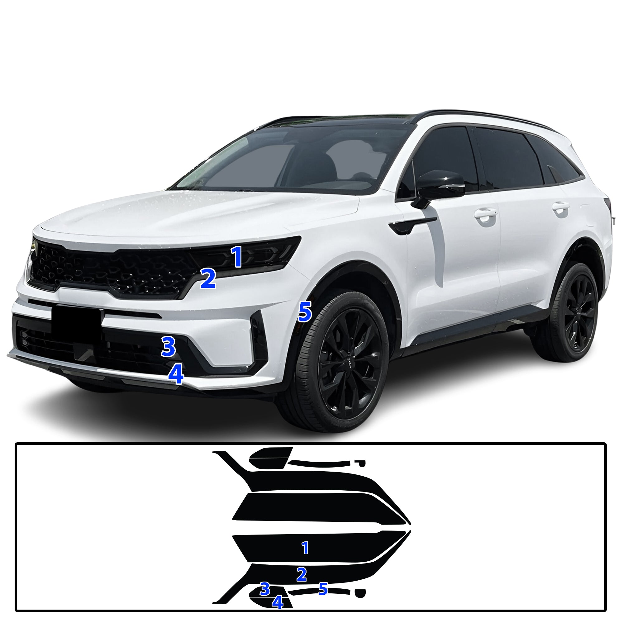 KIA Sorento 2021–2023 Dark Smoke Headlight & Taillight Tint Kit – Precut Vinyl Lens Overlays