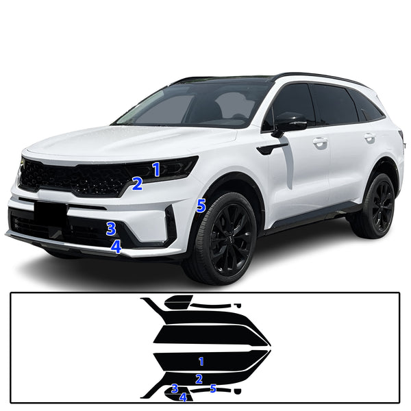 Full Headlight Taillight Precut Smoked PPF Tint Kit Film Overlay Fits Kia Sorento 2021-2023