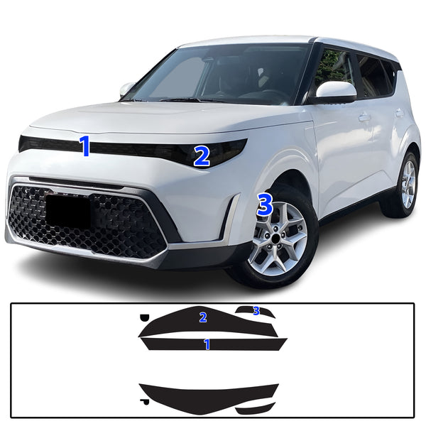 Full Headlight Taillight Precut Smoked PPF Tint Kit Film Overlay Fits Kia Soul 2023-2025