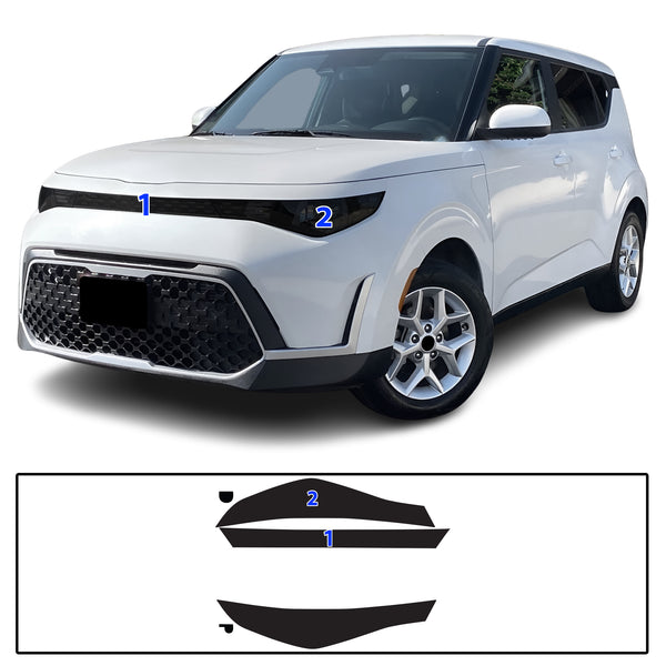 Full Headlight Taillight Precut Smoked PPF Tint Kit Film Overlay Fits Kia Soul 2023-2025