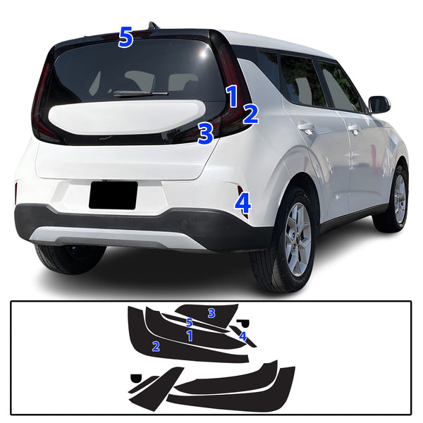 Full Headlight Taillight Precut Smoked PPF Tint Kit Film Overlay Fits Kia Soul 2023-2025
