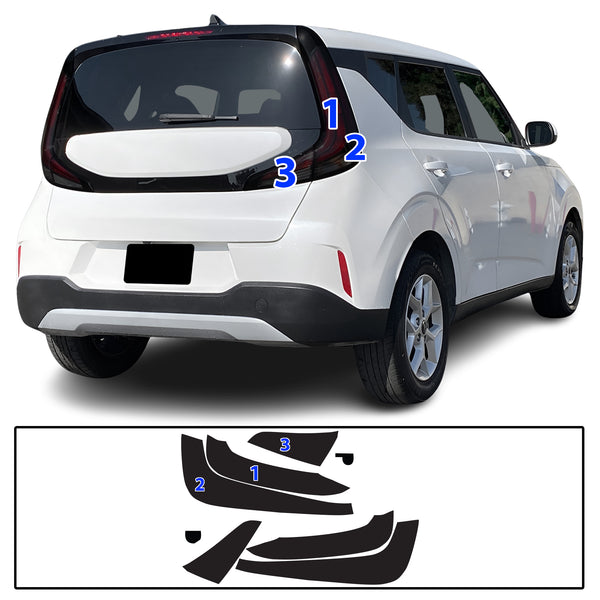 Full Headlight Taillight Precut Smoked PPF Tint Kit Film Overlay Fits Kia Soul 2023-2025