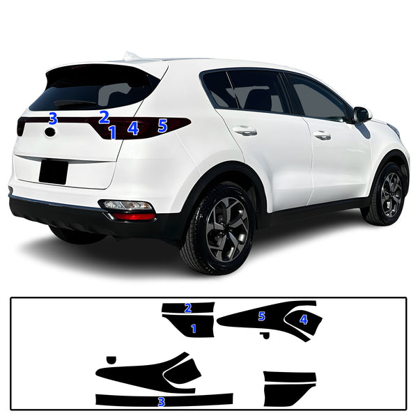 Full Headlight Taillight Precut Smoked PPF Tint Kit Film Overlay Fits Kia Sportage 2017-2022