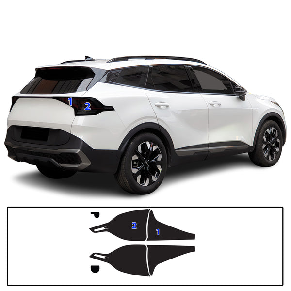 KIA Sportage 2023–2025 Dark Smoke Headlight & Taillight Tint Kit – Precut Vinyl Lens Overlays