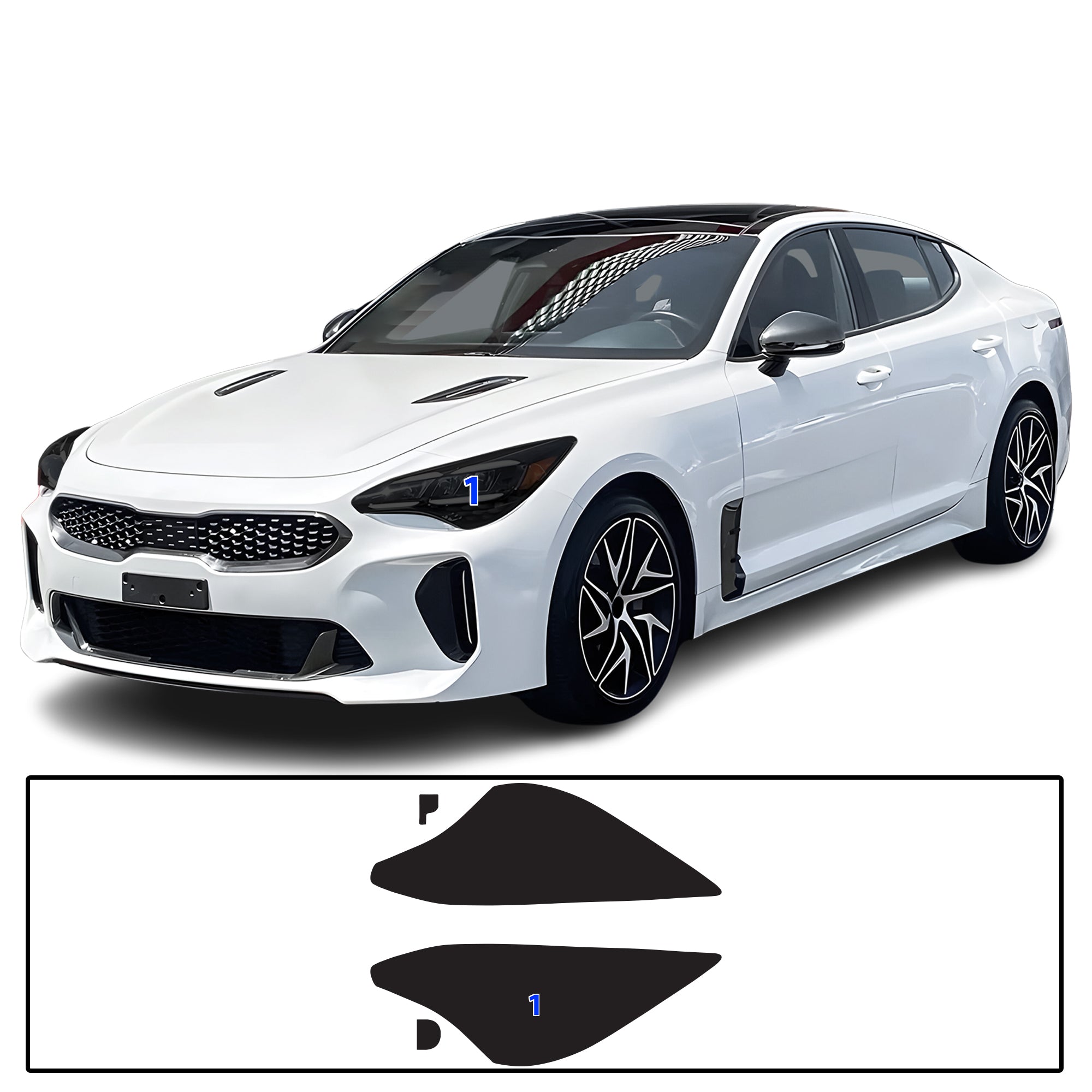 Headlight Taillight Precut Smoked PPF Tint Kit Film Overlay Fits Kia Stinger 2018-2024