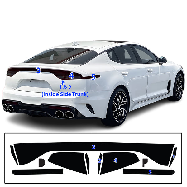 Headlight Taillight Precut Smoked PPF Tint Kit Film Overlay Fits Kia Stinger 2018-2024