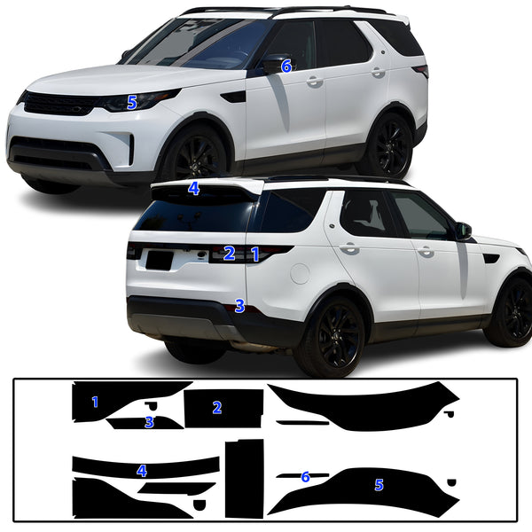 Full Headlight Taillight Precut Smoked PPF Tint Kit Film Overlay Fits Land Rover Discovery 2017-2024