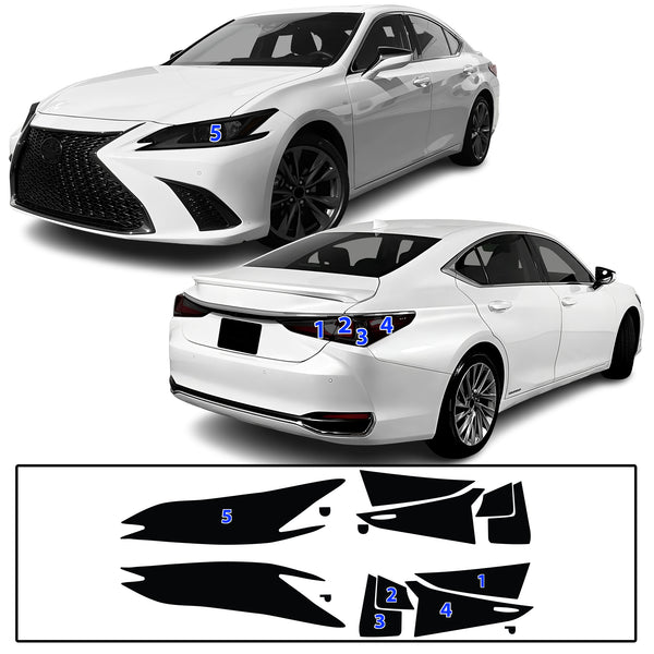 Full Headlight Taillight Precut Smoked PPF Tint Kit Film Overlay Fits Lexus ES 2019-2025
