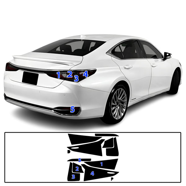 Full Headlight Taillight Precut Smoked PPF Tint Kit Film Overlay Fits Lexus ES 2019-2025