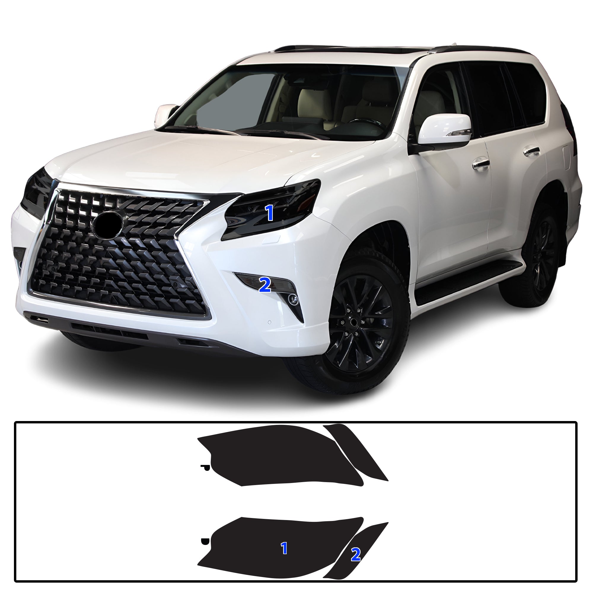 Lexus GX 2014–2023 Dark Smoke Headlight & Taillight Tint Kit – Precut Vinyl Lens Overlays