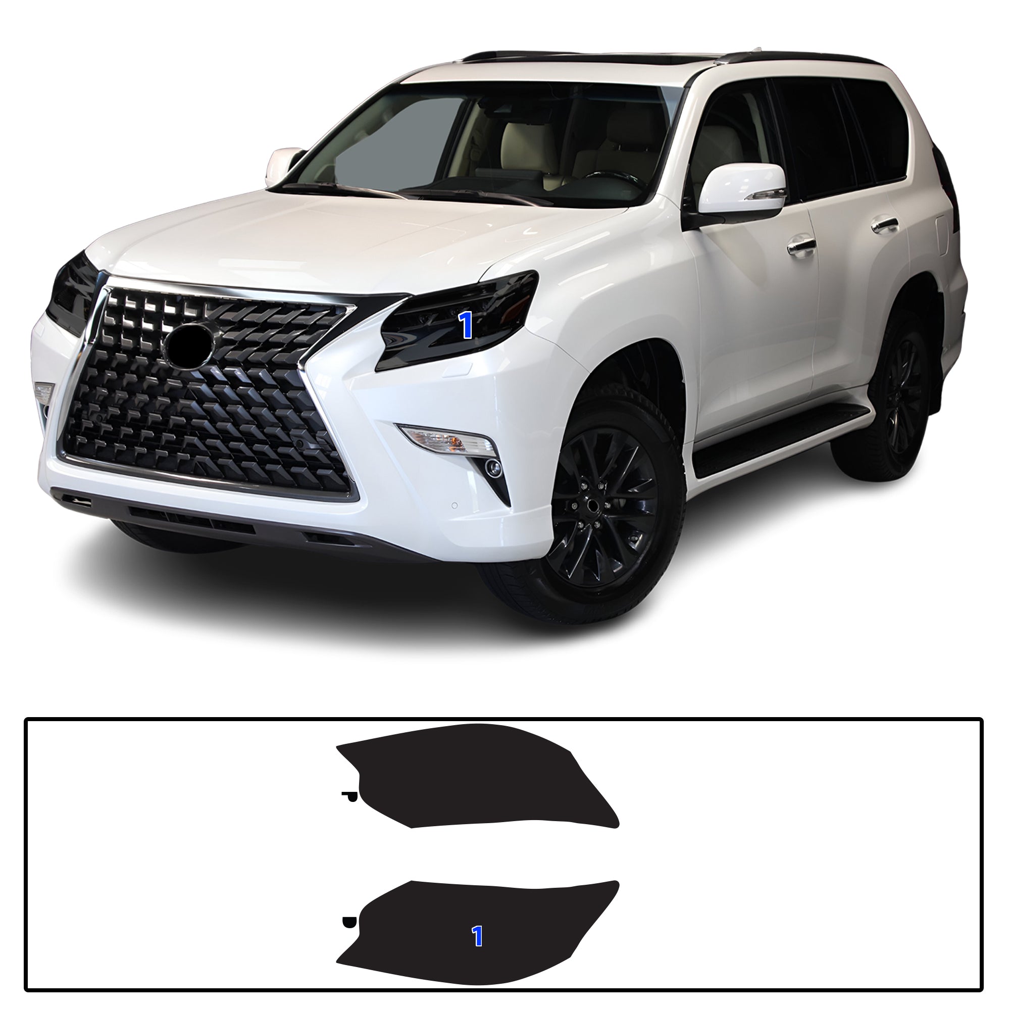 Lexus GX 2014–2023 Dark Smoke Headlight & Taillight Tint Kit – Precut Vinyl Lens Overlays