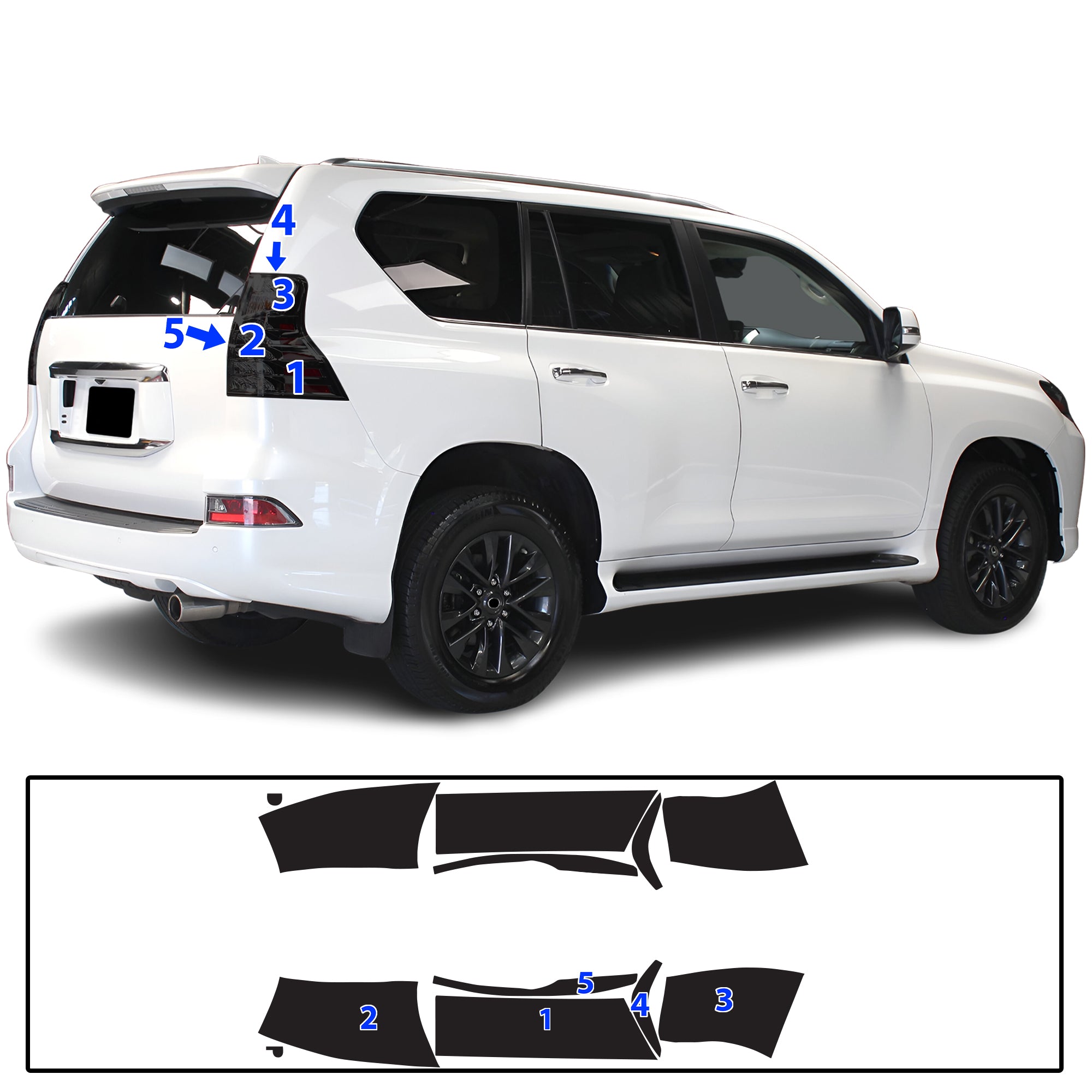 Lexus GX 2014–2023 Dark Smoke Headlight & Taillight Tint Kit – Precut Vinyl Lens Overlays