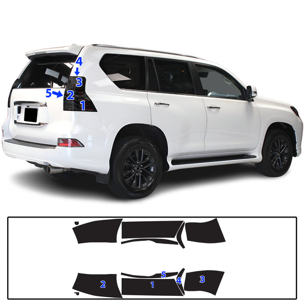 Full Headlight Taillight Precut Smoked PPF Tint Kit Film Overlay Fits Lexus GX 2010-2023