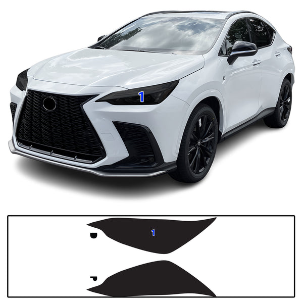 Full Headlight Taillight Precut Smoked PPF Tint Kit Film Overlay Fits Lexus NX 2022-2025