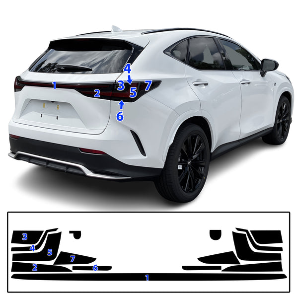 Full Headlight Taillight Precut Smoked PPF Tint Kit Film Overlay Fits Lexus NX 2022-2025