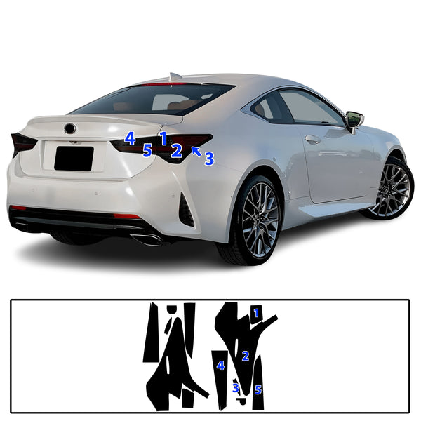 Full Headlight Taillight Precut Smoked PPF Tint Kit Film Overlay Fits Lexus RC 2019-2025