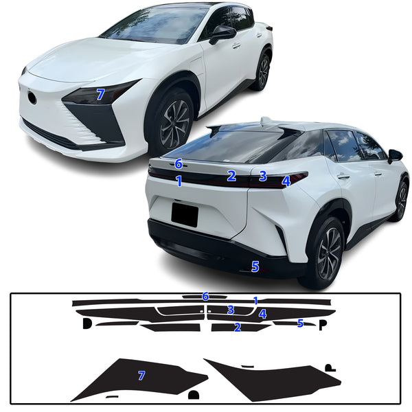 Full Headlight Taillight Precut Smoked PPF Tint Kit Film Overlay Fits Lexus RZ 2023-2025