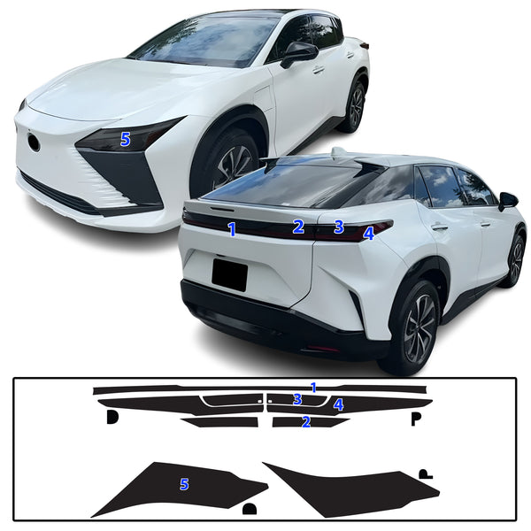Full Headlight Taillight Precut Smoked PPF Tint Kit Film Overlay Fits Lexus RZ 2023-2025
