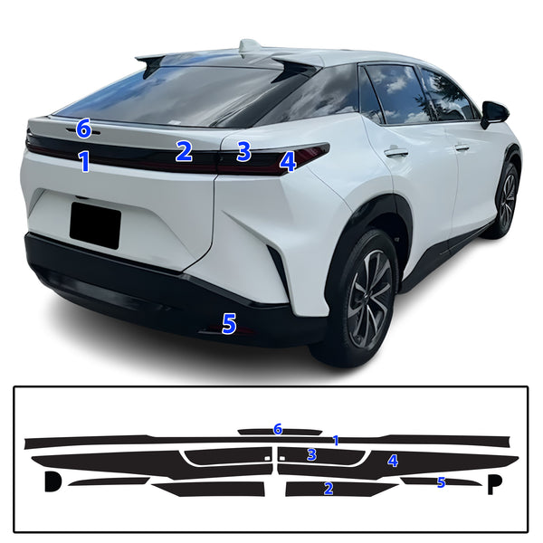 Full Headlight Taillight Precut Smoked PPF Tint Kit Film Overlay Fits Lexus RZ 2023-2025
