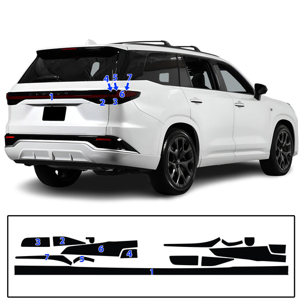 Full Headlight Taillight Precut Smoked PPF Tint Kit Film Overlay Fits Lexus TX 2024-2025