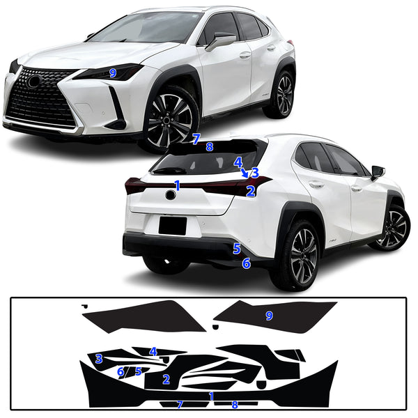 Full Headlight Taillight Precut Smoked PPF Tint Kit Film Overlay Fits Lexus UX 2019-2025