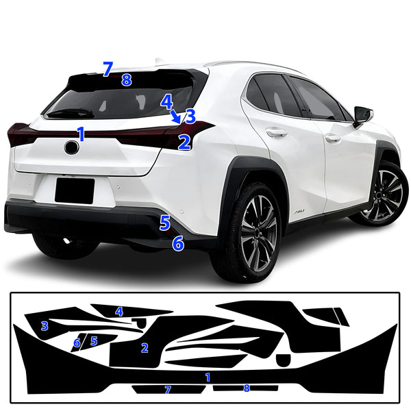 Full Headlight Taillight Precut Smoked PPF Tint Kit Film Overlay Fits Lexus UX 2019-2025
