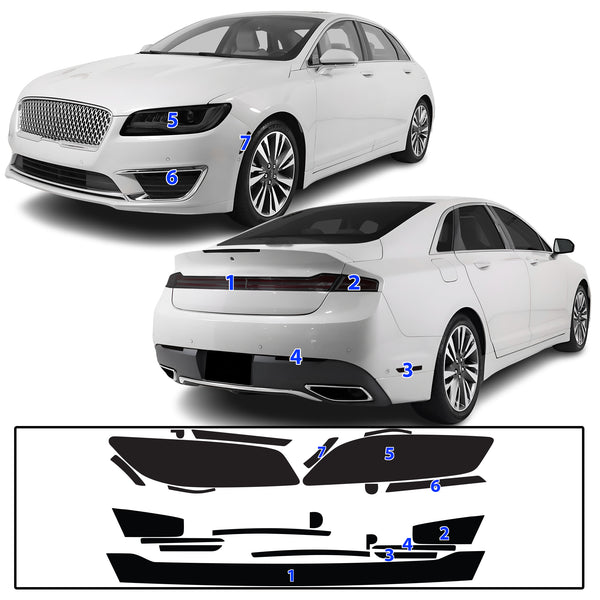Full Headlight Taillight Precut Smoked PPF Tint Kit Film Overlay Fits Lincoln MKZ 2013-2020