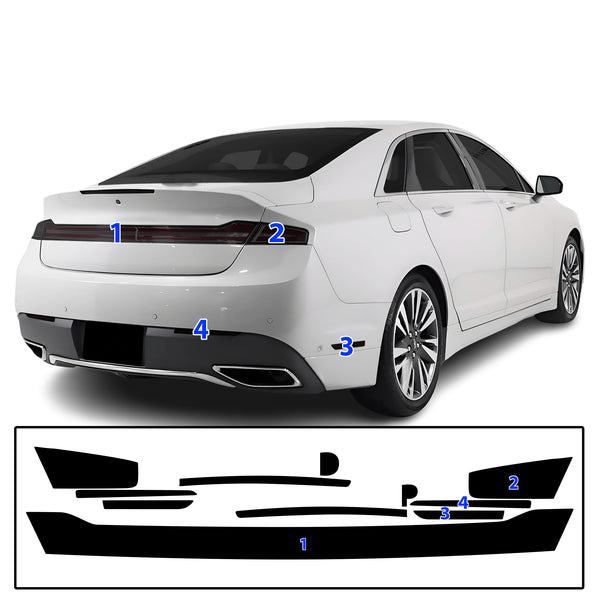 Full Headlight Taillight Precut Smoked PPF Tint Kit Film Overlay Fits Lincoln MKZ 2013-2020