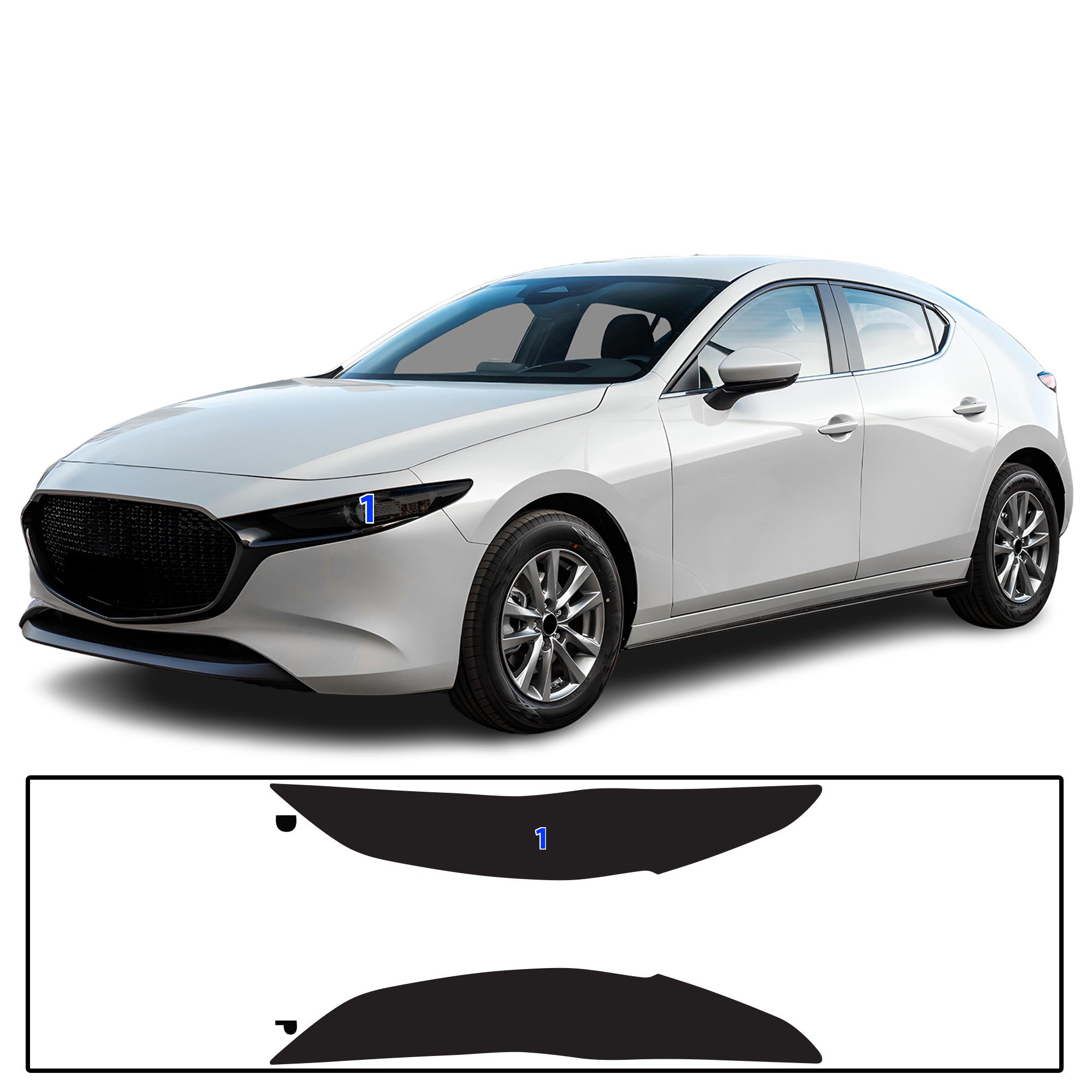 Mazda 3 2019–2026 Dark Smoke Headlight & Taillight Tint Kit – Precut Vinyl Lens Overlays