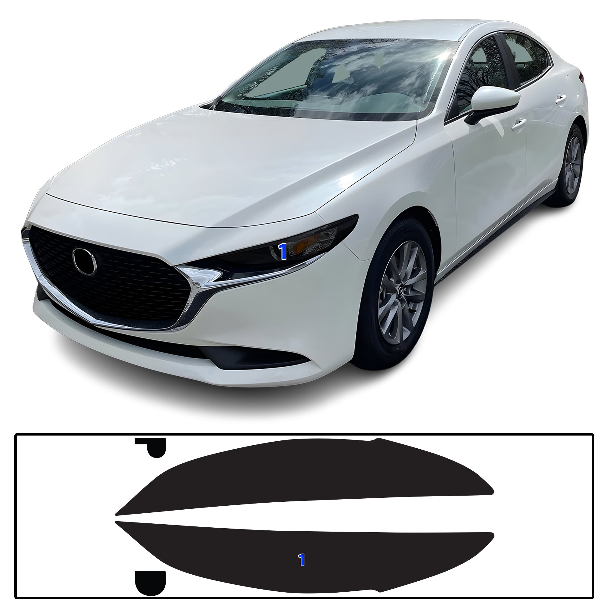 Mazda 3 2019–2026 Dark Smoke Headlight & Taillight Tint Kit – Precut Vinyl Lens Overlays
