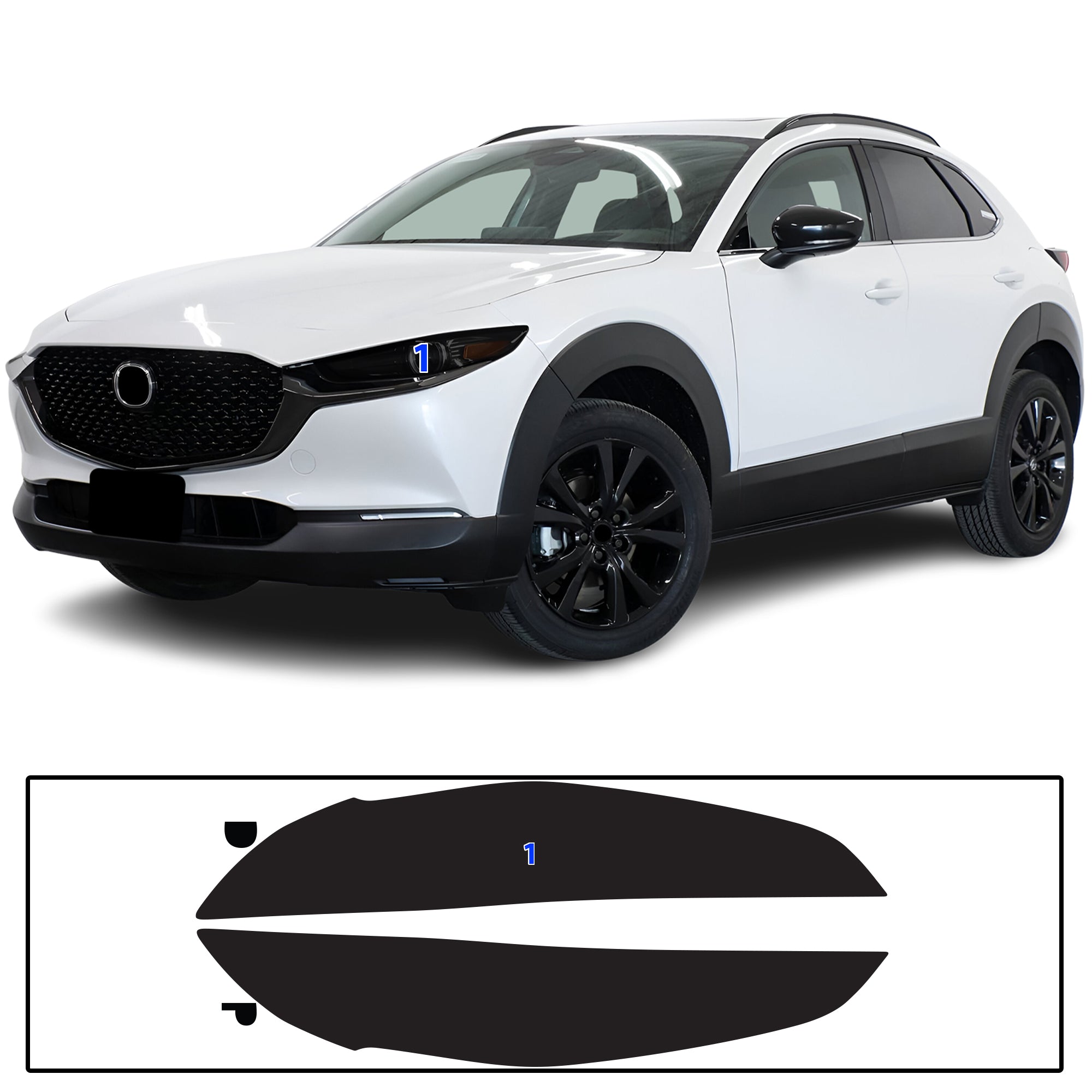 Mazda CX-30 2020–2026 Dark Smoke Headlight & Taillight Tint Kit – Precut Vinyl Lens Overlays