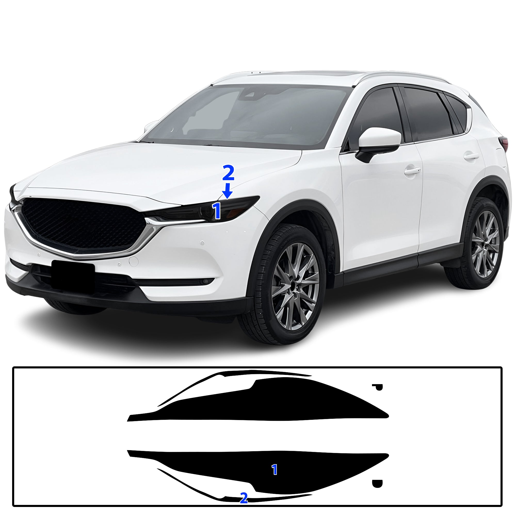 Full Headlight Taillight Precut Smoked PPF Tint Kit Film Overlay Fits Mazda CX-5 2017-2021