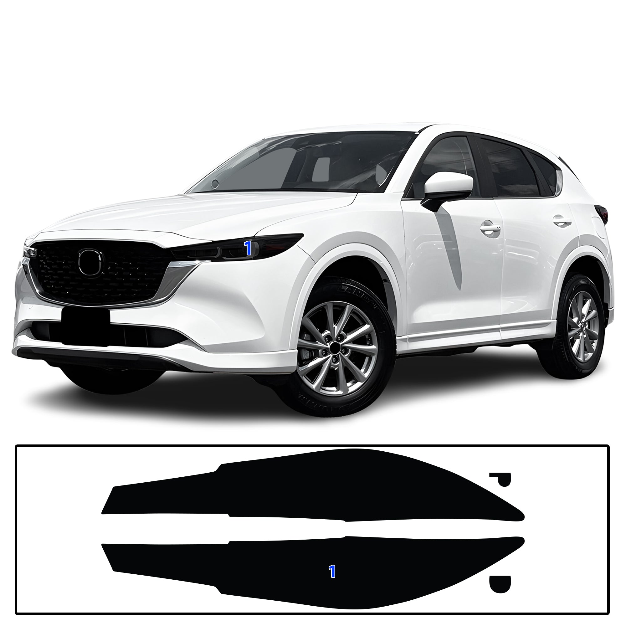 Full Headlight Taillight Precut Smoked PPF Tint Kit Film Overlay Fits Mazda CX-5 2022-2025
