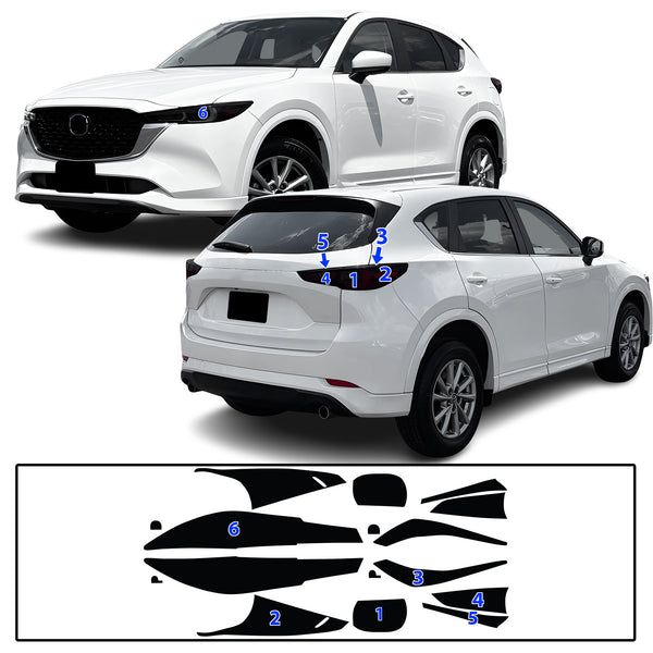 Full Headlight Taillight Precut Smoked PPF Tint Kit Film Overlay Fits Mazda CX-5 2022-2025