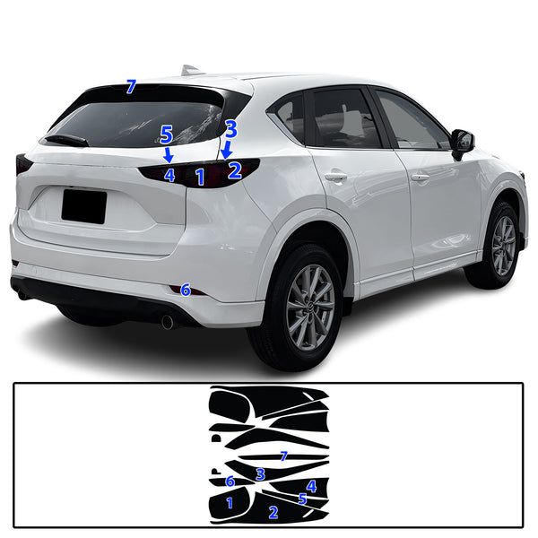 Full Headlight Taillight Precut Smoked PPF Tint Kit Film Overlay Fits Mazda CX-5 2022-2025