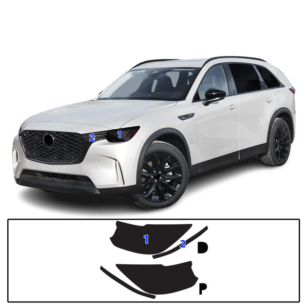Full Headlight Taillight Precut Smoked PPF Tint Kit Film Overlay Fits Mazda Cx-90 2024-2025