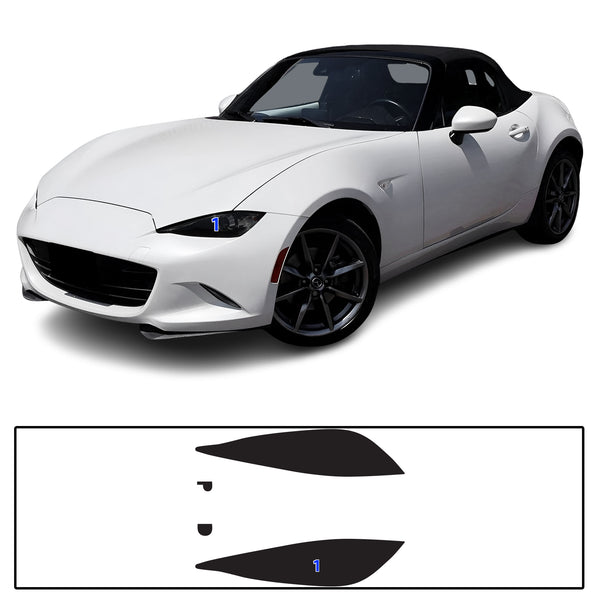 Full Headlight Taillight Precut Smoked PPF Tint Kit Film Overlay Fits Mazda Miata 2016-2025