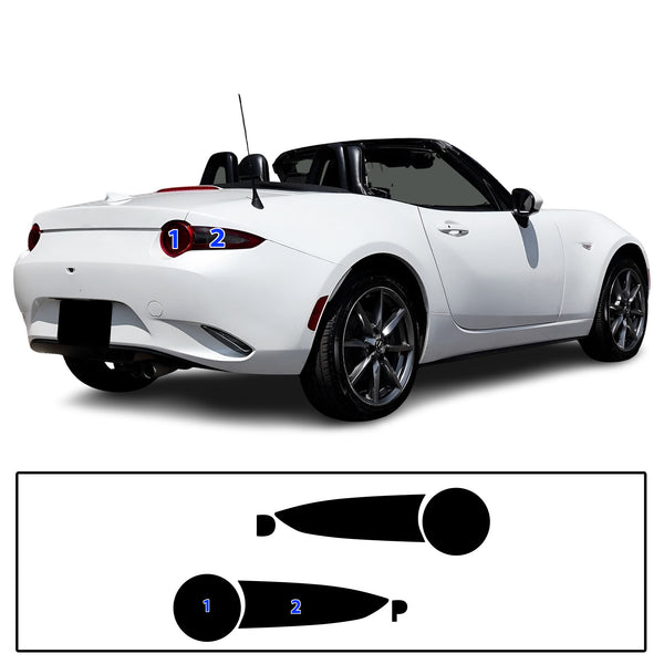 Full Headlight Taillight Precut Smoked PPF Tint Kit Film Overlay Fits Mazda Miata 2016-2025