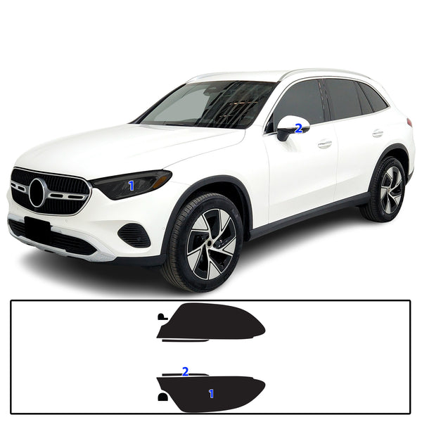 Full Headlight Taillight Precut Smoked PPF Tint Kit Film Overlay Fits Mercedes Benz GLC 2023-2025