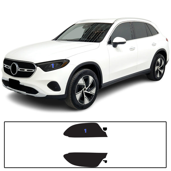 Full Headlight Taillight Precut Smoked PPF Tint Kit Film Overlay Fits Mercedes Benz GLC 2023-2025