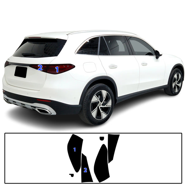 Full Headlight Taillight Precut Smoked PPF Tint Kit Film Overlay Fits Mercedes Benz GLC 2023-2025