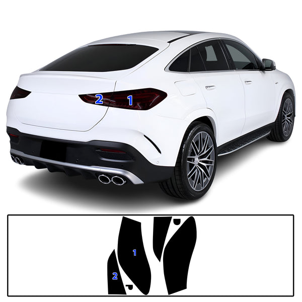 Full Headlight Taillight Precut Smoked PPF Tint Kit Film Overlay Fits Mercedes Benz GLE Coupe 2021-2024