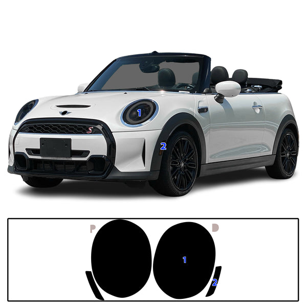 Full Headlight Taillight Precut Smoked PPF Tint Kit Film Overlay Fits Mini Cooper 2019-2024