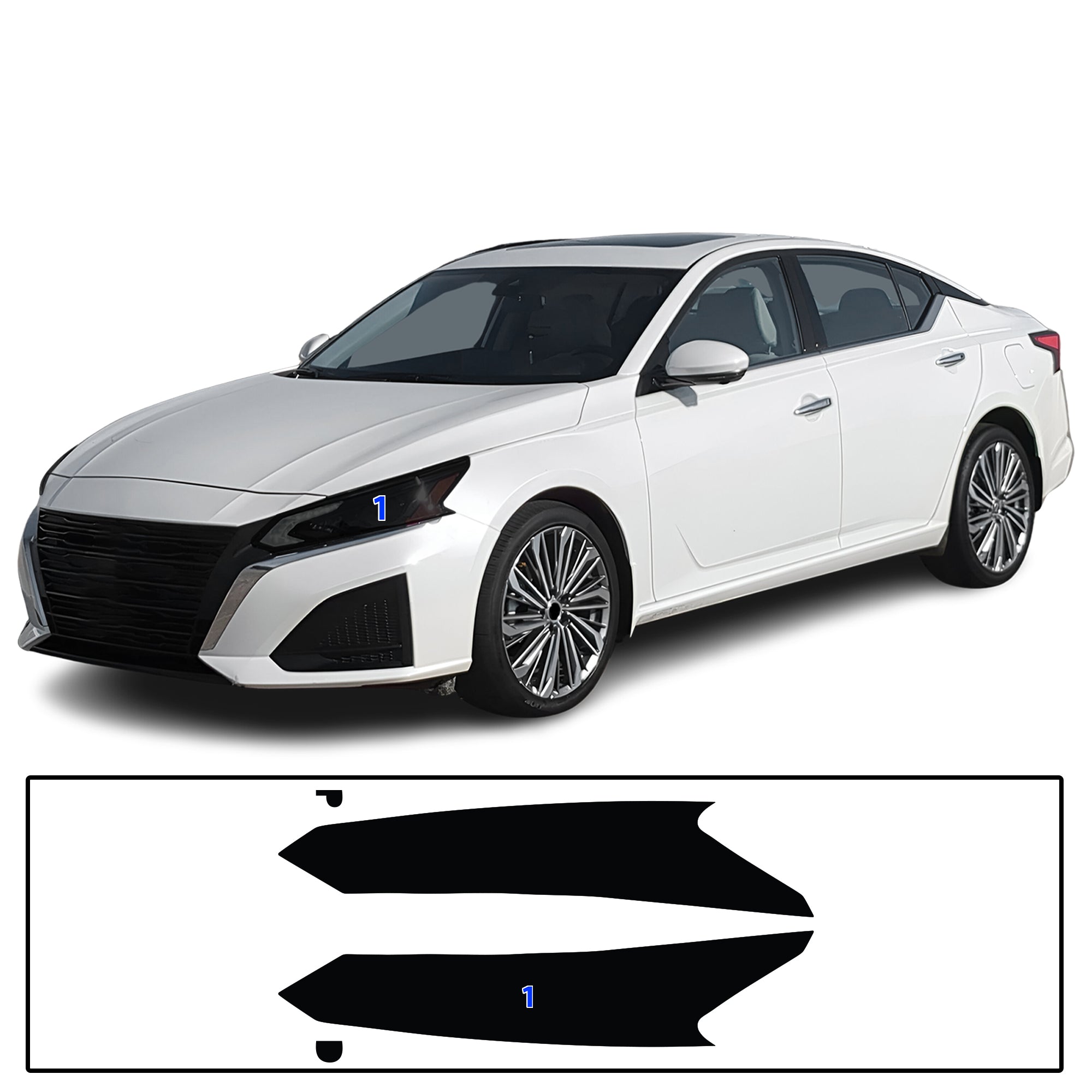 Nissan Altima 2019–2026 Dark Smoke Headlight & Taillight Tint Kit – Precut Vinyl Lens Overlays